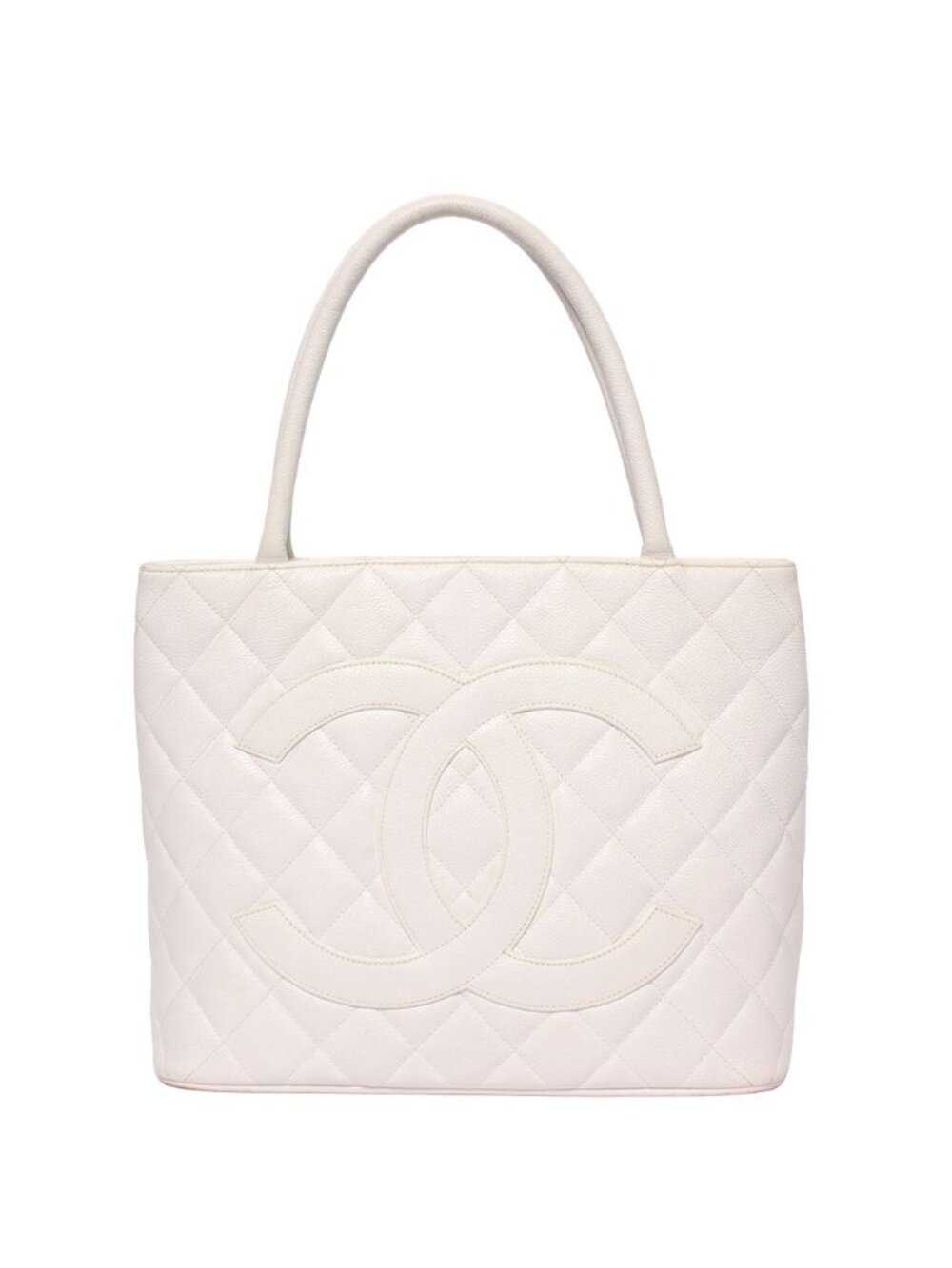 Chanel Tote Shoulder Bag Silver Stand Quilted